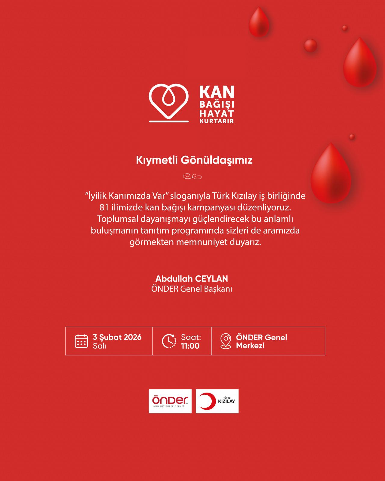 Kan bağışı seferberliği daveti