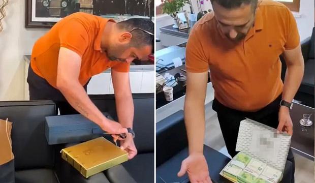 Baklava kutusunda rüşvet alınma görüntüsü