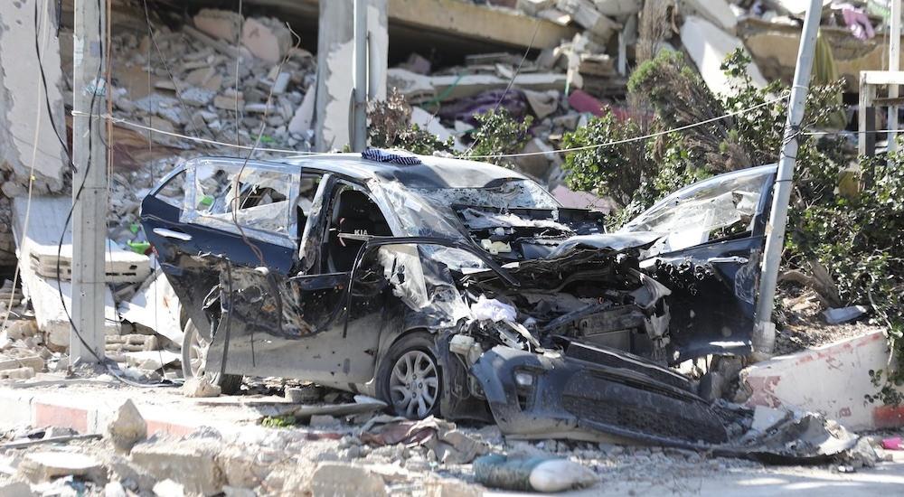 İsrail'in hedef aldığı ve Hind Receb'in hayatını kaybettiği aracın son hali.