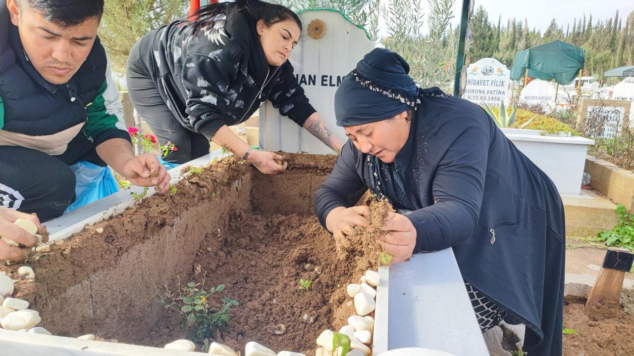 Oğlunun kabrine gelen anne gördüğü manzara karşısında gözyaşlarına boğuldu.