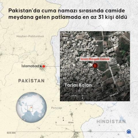 Pakistan'ın başkenti İslamabad'da cuma namazı sırasında bir camide meydana gelen patlamada en az 31 kişi hayatını kaybetti, 169'dan fazla kişi yaralandı.