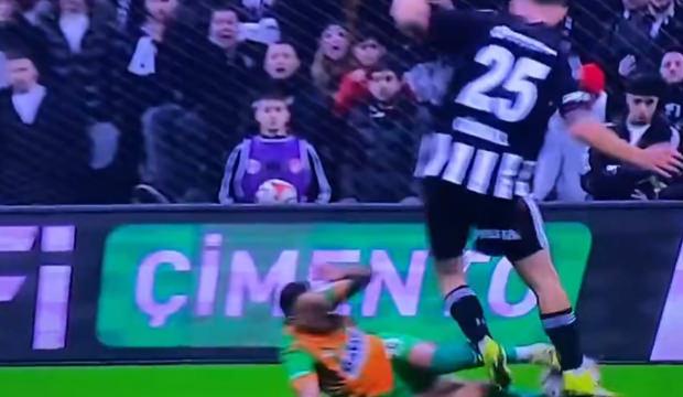 Beşiktaş-Alanyaspor ma&ccedil;ına damga vuran pozisyon! Penaltı verilmedi