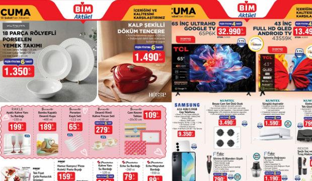 BİM 13 Şubat akt&uuml;el &uuml;r&uuml;nler kataloğu! Samsung Akıllı Telefon, Yemek Takımı, Tıraş Makinesi