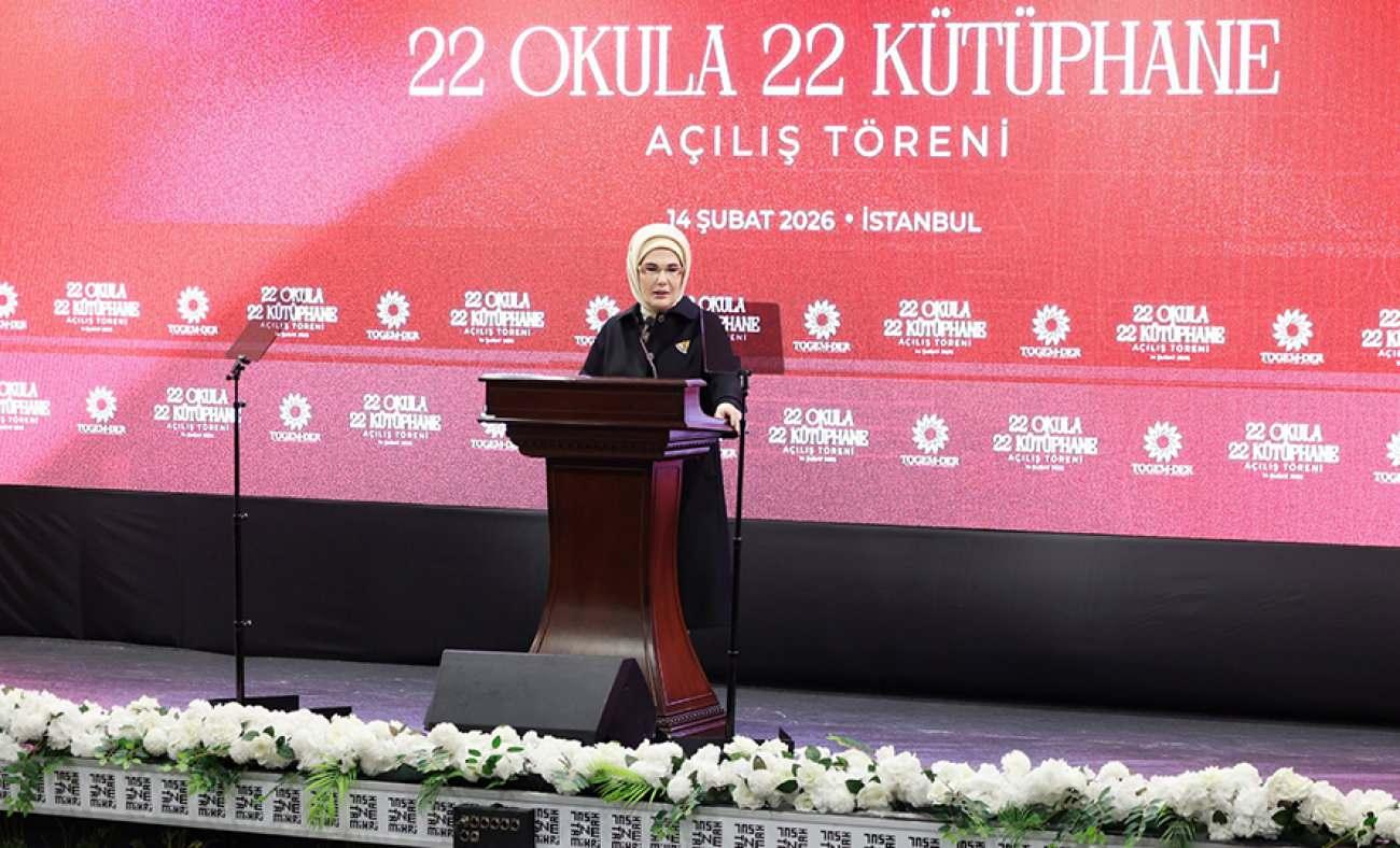 Emine Erdoğan&rsquo;dan TOGEMDER&rsquo;in "22 Okula 22 K&uuml;t&uuml;phane" Projesi a&ccedil;ılışına ilişkin paylaşım