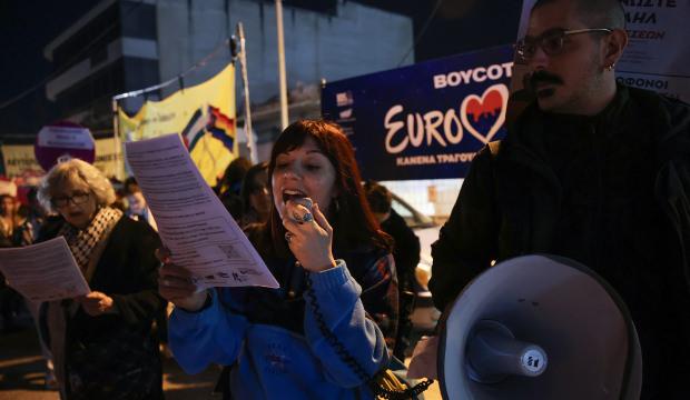 İsrail'in Eurovision Şarkı Yarışması'na katılımı Atina'da protesto edildi