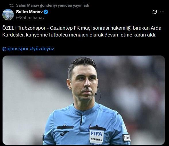 Salim Manav'ın Arda Kardeşler paylaşımı