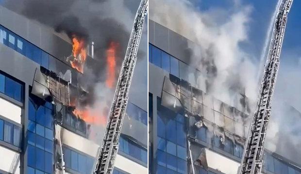 Kocaeli'de 7 katlı iş merkezinde yangın