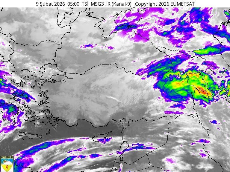 Meteoroloji Genel Müdürlüğü uydu görüntüleri.