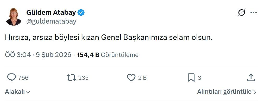 Güldem Atabay'ın X paylaşımı