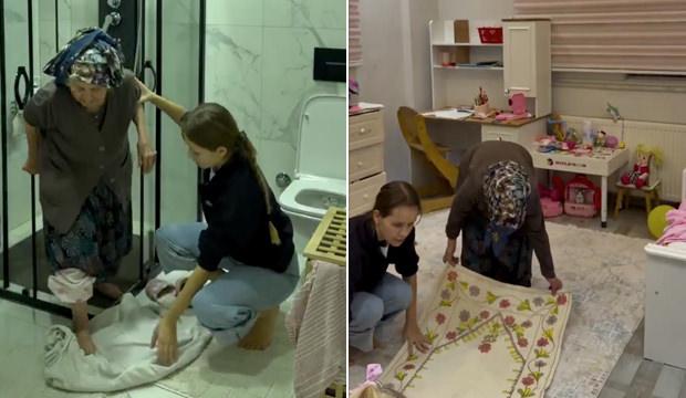 Ukraynalı gelinin b&uuml;y&uuml;k vefası: Ayaklarını kuruladı, seccadesini serdi