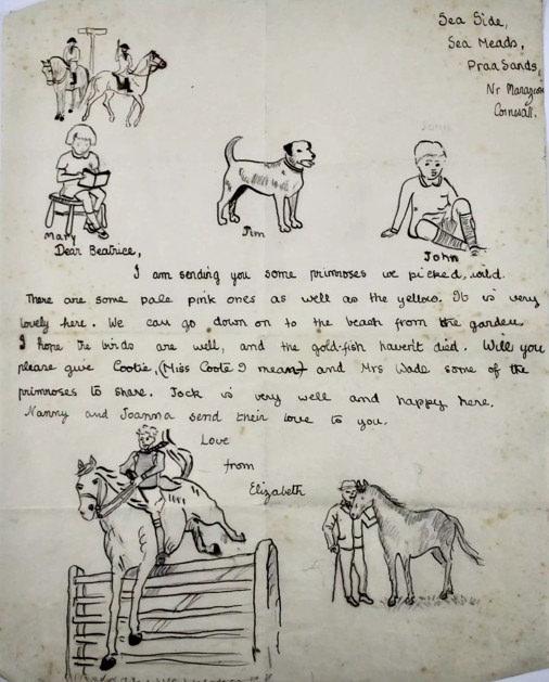 İngiltere Kraliçesi 2. Elizabeth'in çocukken konutun baş hizmetçisine yazdığı mektup