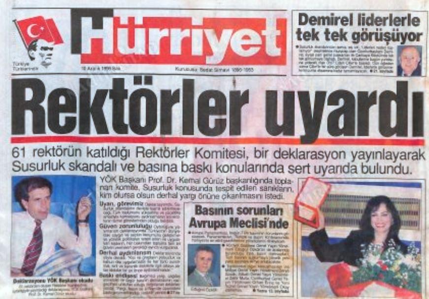 10 Aralık 1996 tarihli Hürriyet gazetesi