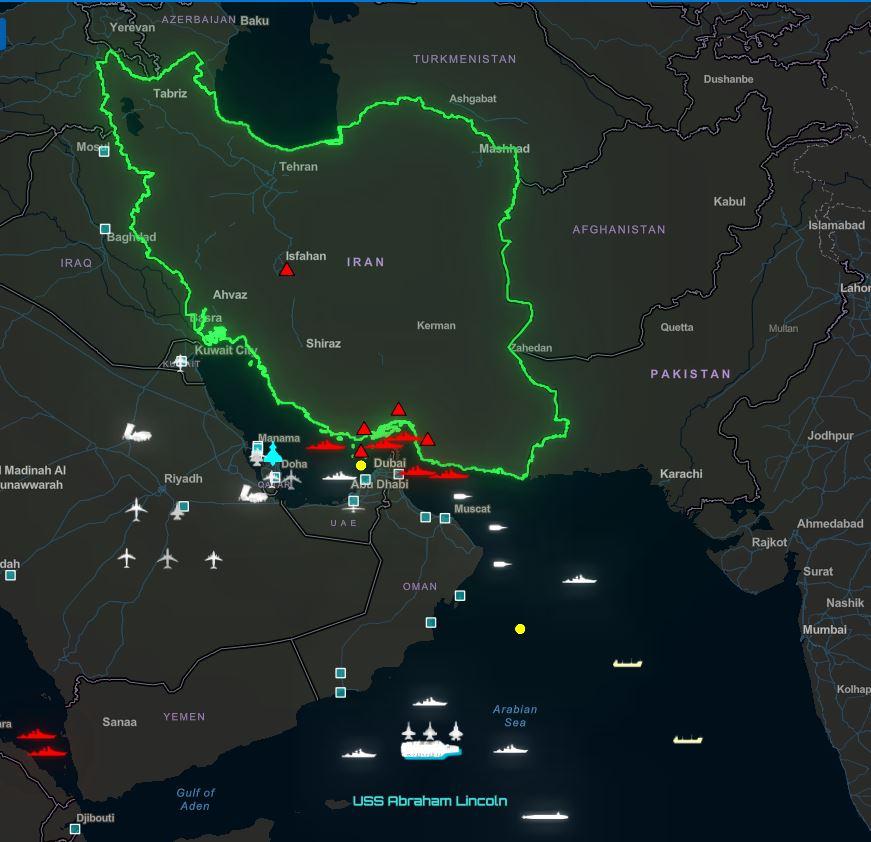 18.08.2026 tarihli Hürmüz Boğazı'ndaki NSS - US Forces in CENTCOM'un hazırladığı harita