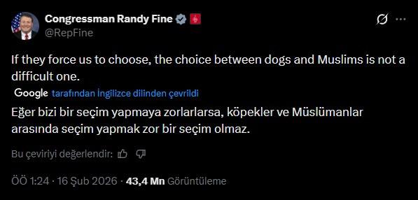 Randy Fine'im ilgili paylaşımı