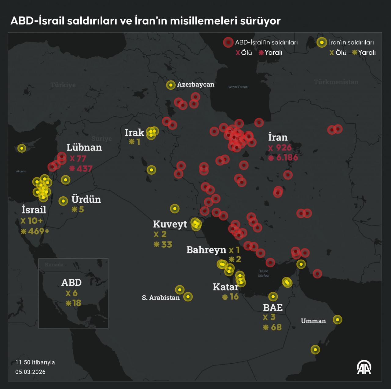 ABD ile İsrail'in İran'a yönelik 28 Şubat'ta başlattıkları saldırılar ile sonrasında İran'ın düzenlediği misillemeler devam ediyor.