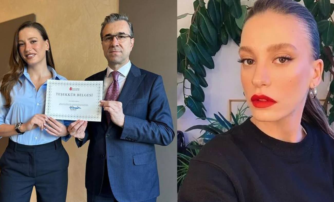 Maliye Bakanlığından Serenay Sarıkaya'ya teşekk&uuml;r belgesi!