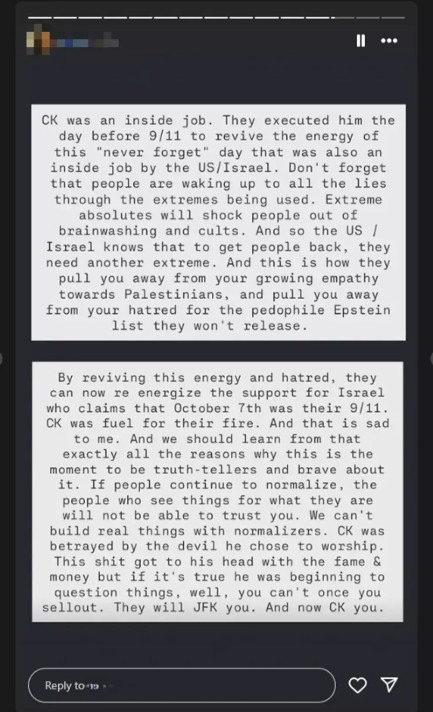 Instagram'da yapılan paylaşımın bir ekran görüntüsü.