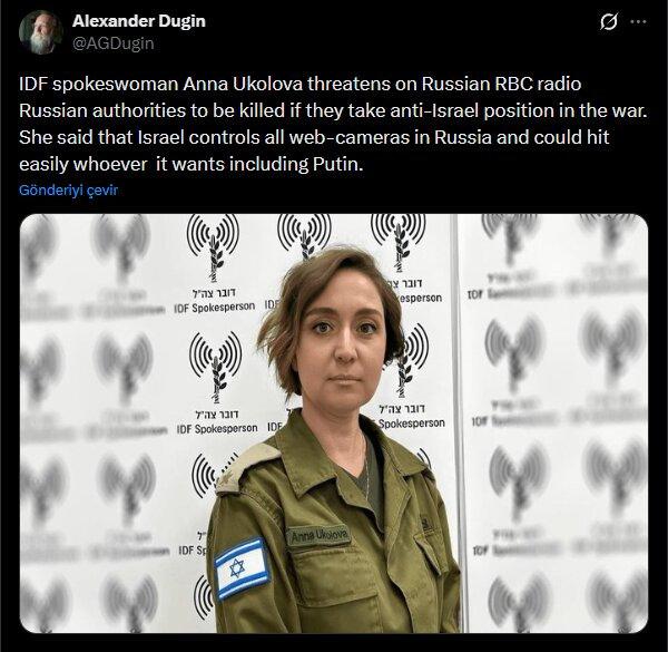 Dugin'in paylaşımı