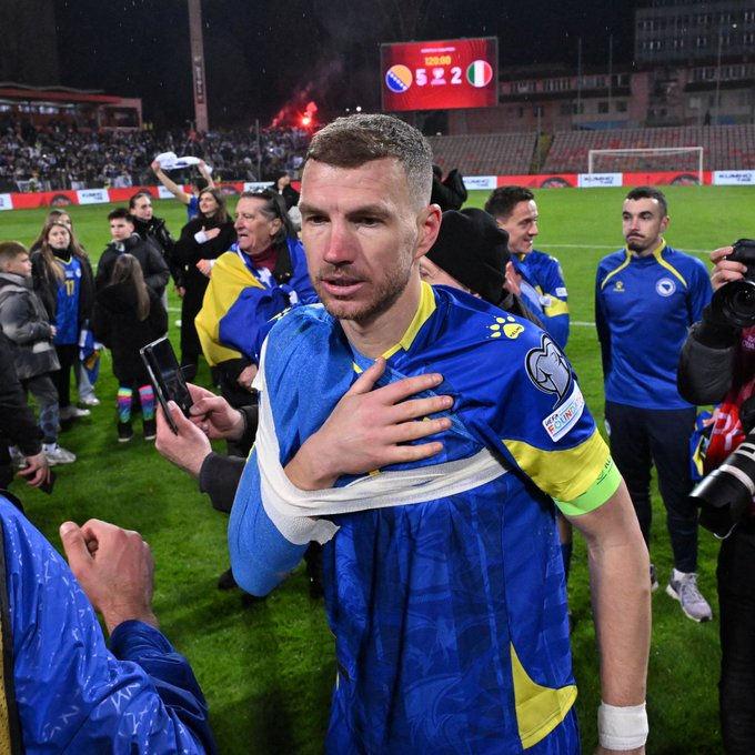 Dzeko'nun maçtan sonraki görüntüsü