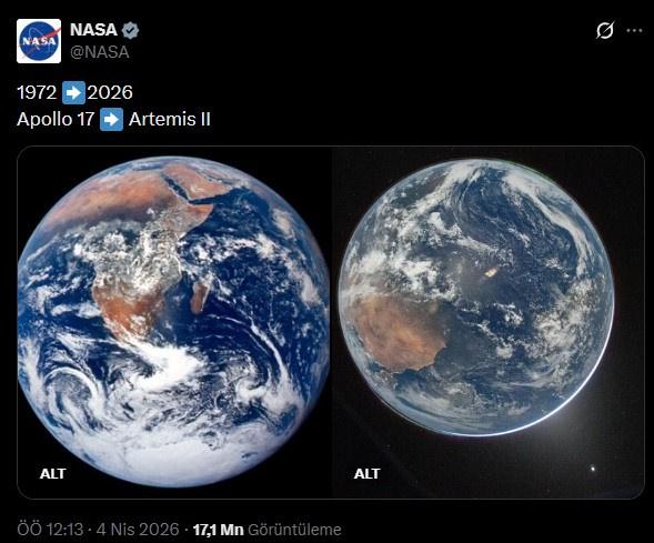 NASA'nın dünya paylaşımı
