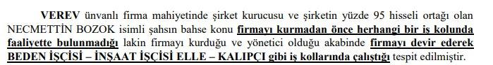 Necati Bozok, VEREV'i kurmadan önce herhangi bir iş kolunda faaliyette bulunmamıştı.