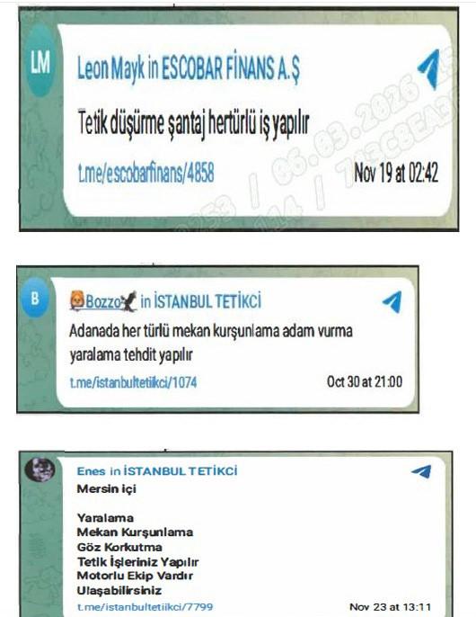 Telegram üzerinden yapılan diyaloglar ortaya çıktı. 