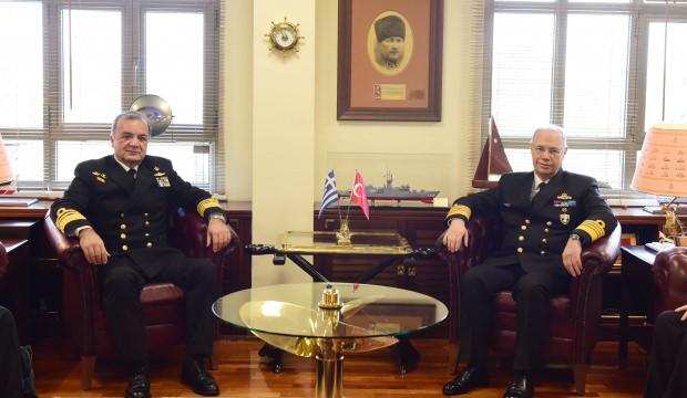 Donanma Komutanı Oramiral Yıldız, Yunan mevkidaşı ile g&ouml;r&uuml;şt&uuml;