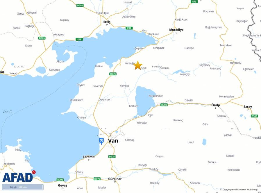 Van'ın Tuşba ilçesinde 5,2'lik deprem meydana geldi.