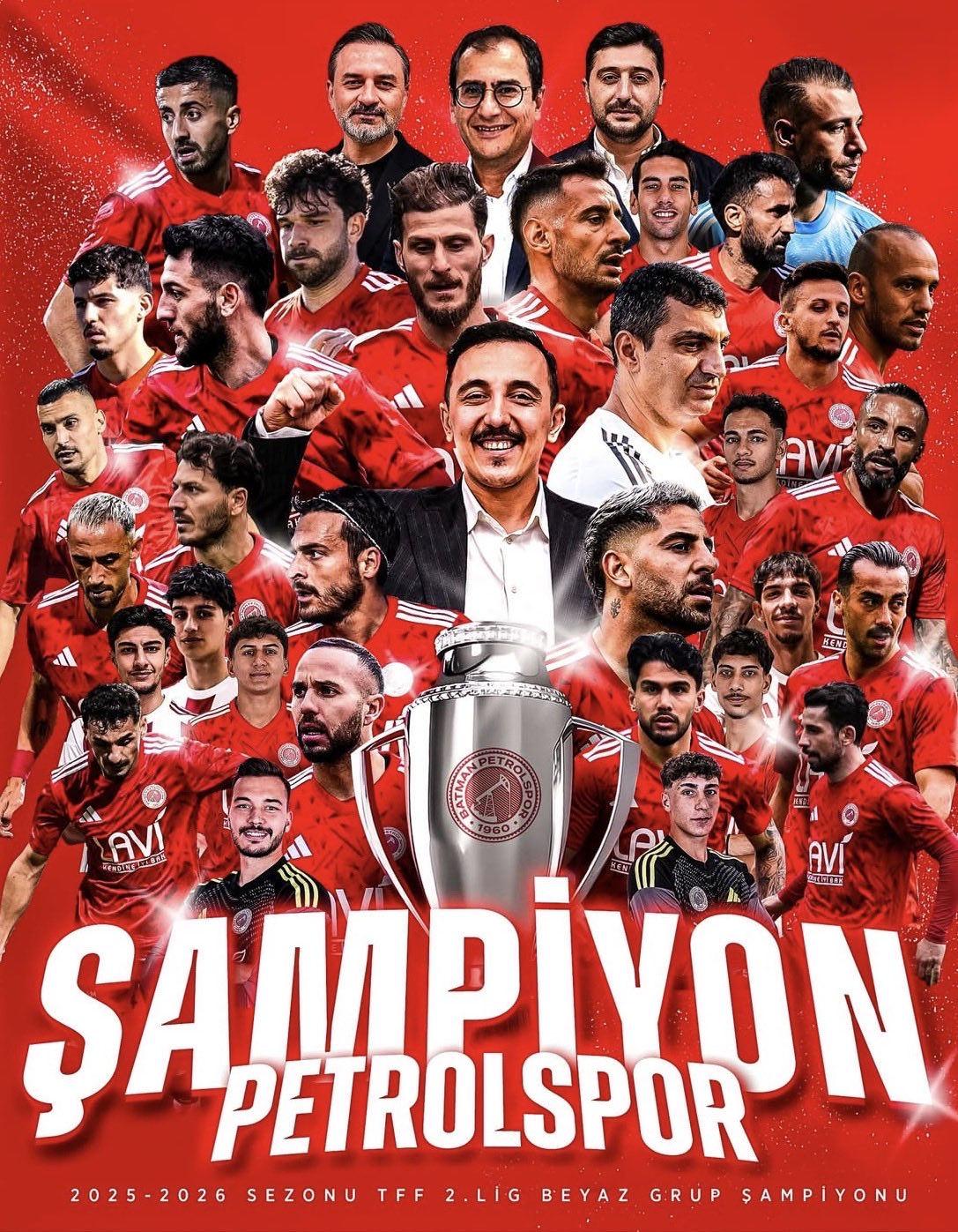 Batman Petrolspor, 24 yıl sonra şampiyon olarak 1. Ligde