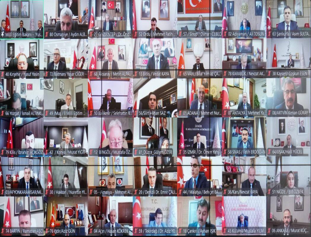 Milli Eğitim Bakanı Yusuf Tekin, 81 ilin Milli Eğitim Müdürüyle çevrim içi toplantı gerçekleştirdi.