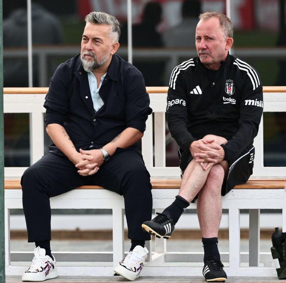  Beşiktaş A Takım Genel Koordinatörü Serkan Reçber ve Beşiktaş Teknik Direktörü Sergen Yalçın