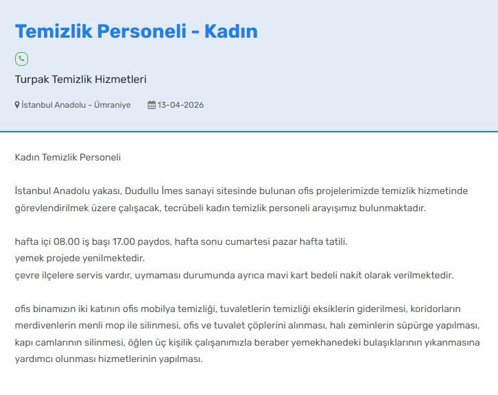 TURPAK'ın yayınladığı yeni ilan metninin bir görseli.