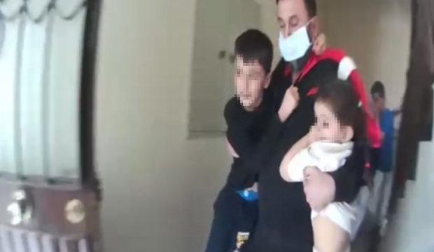 Apartmanda korkutan yangın: 9 kişinin tahliye anları kamerada