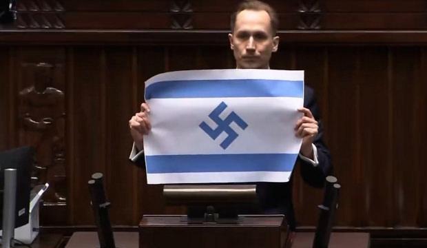 Polonya parlamentosunda İsrail'e Nazi semboll&uuml; tepki: İsrail yeni &Uuml;&ccedil;&uuml;nc&uuml; Reich'tir