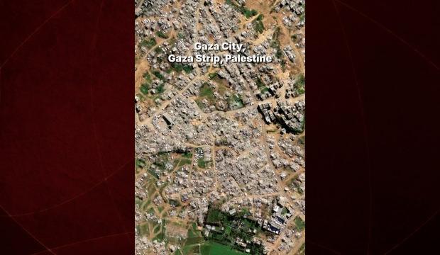 Soykırımcı devlet İsrail'in Gazze ve L&uuml;bnan'daki yıkımı uydu g&ouml;r&uuml;nt&uuml;lerine yansıdı