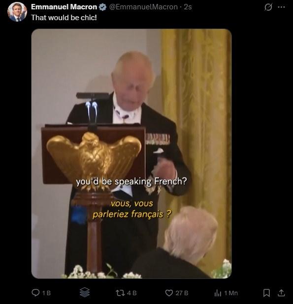 Macron'un ilgili paylaşımı