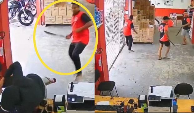 Brezilya'da dehşet anları: Pala ile soygunculara direndiler