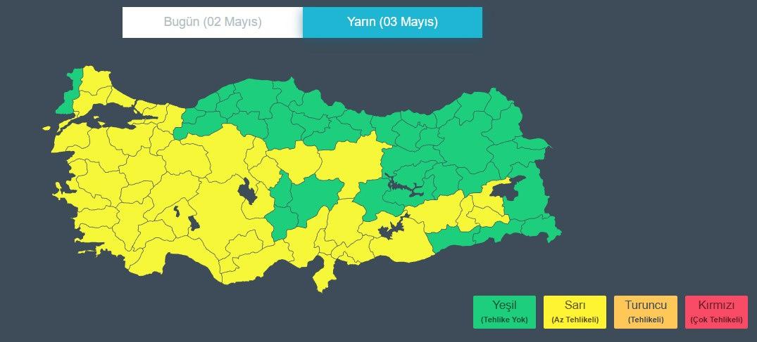 3 Mayıs hava durumu