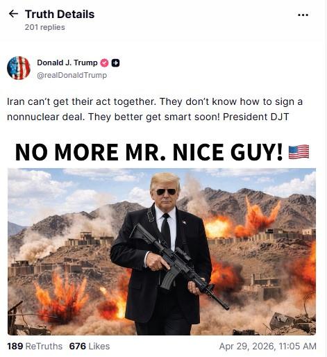 Trump'ın ilgili gönderisi