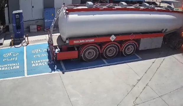 Fethiye'de tanker alev topuna d&ouml;nm&uuml;şt&uuml; o anların kamera kayıtları ortaya &ccedil;ıktı