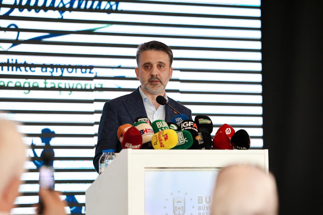 Bursa Büyükşehir Belediyesi Başkan Vekili Şahin Biba, konuşma yapıyor. 