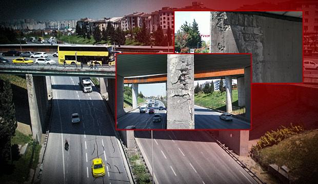 İstanbul'da korkutan manzara! Yola d&ouml;k&uuml;lmeye başladı: Her g&uuml;n binlerce yaya kullanıyor