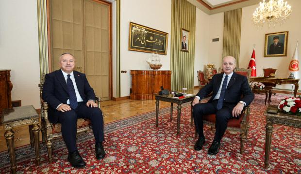 TBMM Başkanı Kurtulmuş, Emniyet Genel M&uuml;d&uuml;r&uuml; Fidan'ı kabul etti