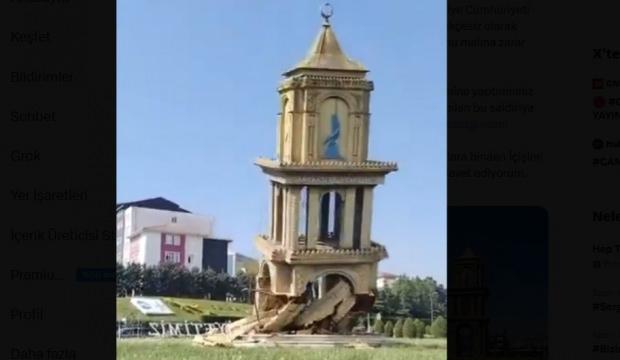 CHP'li Sancaktepe Belediyesi ay yıldız motifli kuleyi yıktı