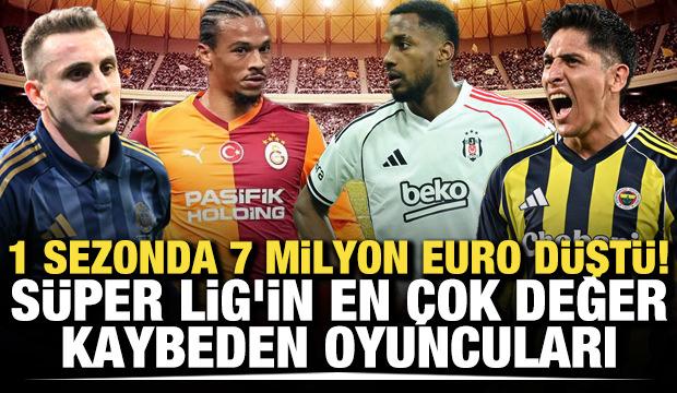 1 sezonda 7 milyon Euro d&uuml;şt&uuml;! S&uuml;per Lig'in en &ccedil;ok değer kaybeden oyuncuları