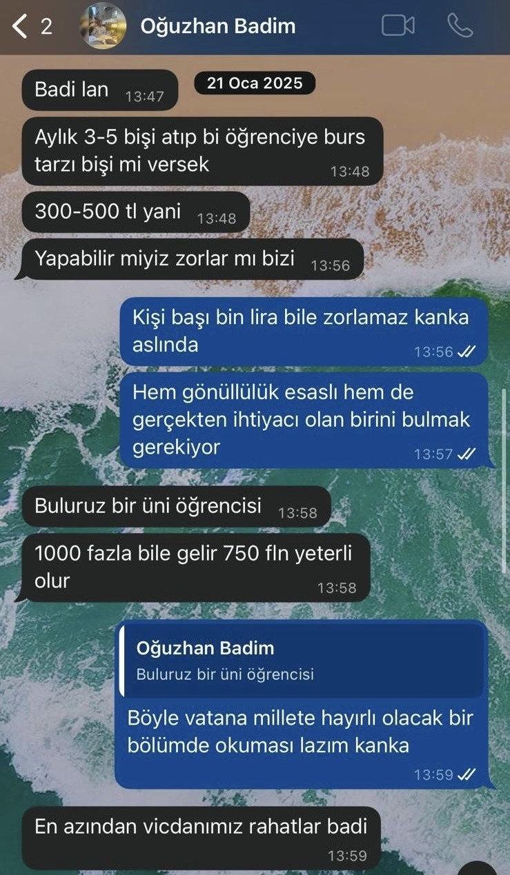 Jandarma Üsteğmen Oğuzhan Varol'un mesajları.