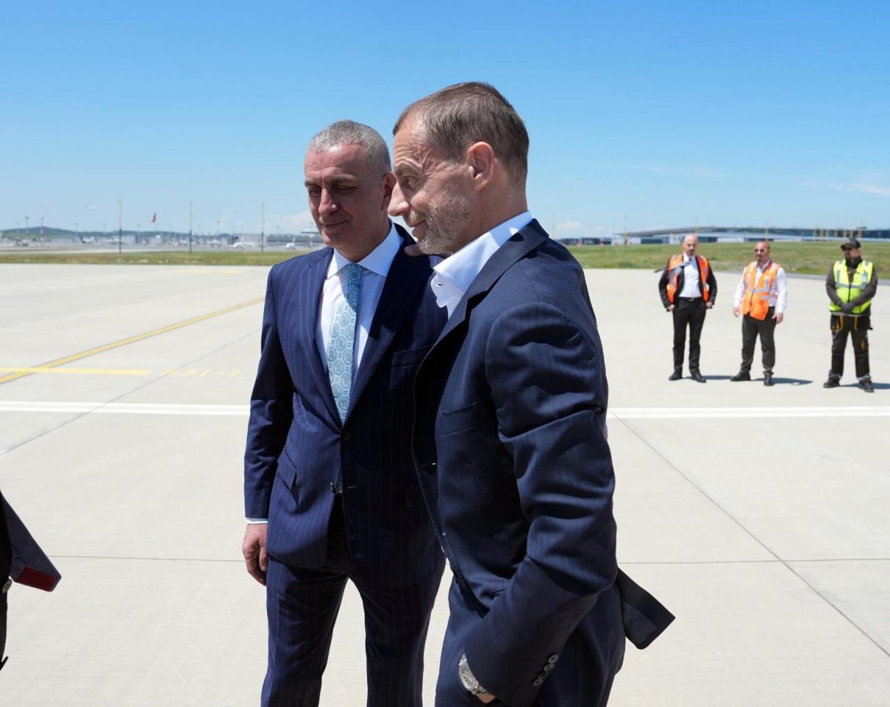 UEFA Başkanı Ceferin ve TFF Başkanı Hacıosmanoğlu bir arada