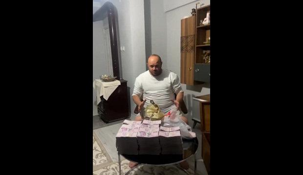 Kurbanlıklarını satan besici balya balya paralarla kameraların karşısına ge&ccedil;ti