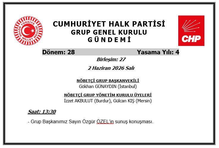 CHP TBMM Grubu, tarafından milletvekillerine gönderilen yazı