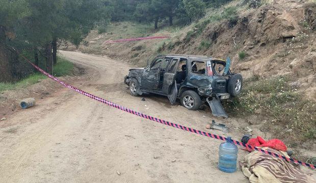 Aydın'da feci kaza: U&ccedil;uruma yuvarlanan cipte 1 kişi &ouml;ld&uuml;, 2 kişi ağır yaralandı